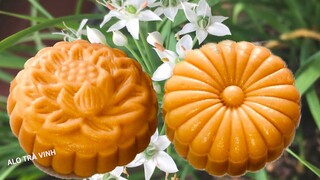 Cách làm Bánh Trung Thu Nhân Đậu Xanh Trứng Muối Màu Đẹp Vỏ Bánh Mềm Cực Ngon. Mooncakes.