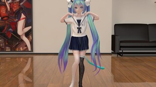 固定境头布料水手服黑白xi猫娘初音MIKU·MMD