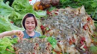 ตำหลวงพระบาง กุ้งเต้น โดดด่งๆ แซ่บนัวถาดใหญ่ๆ