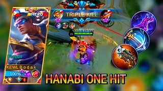 HANABI ONE HIT | TOP GLOBAL BRUNO BEST BUILD AND EMBLEM - MASTER BODAK MLBB