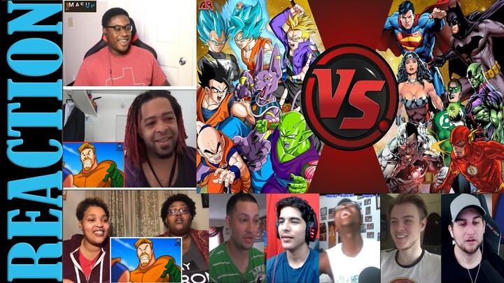 Dragon Ball Z vs DC Superheroes REACTIONS MASHUP