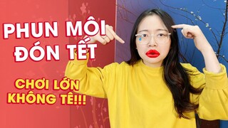 Mình lại làm môi đón Tết 👄, lần này KHÔNG DÙNG TÝ THUỐC TÊ nào 🥲 | Hạnh Chee