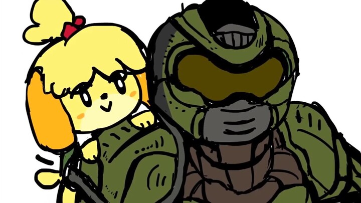 Doom Guy and Isabelle Animatic - Power of Friendship and Guns