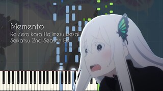 Memento - Re:Zero kara Hajimeru Isekai Seikatsu 2nd Season ED - Piano Arrangement [Synthesia]