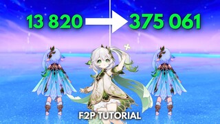 F2P:- NAHIDA 375k Nuke Tutorial [ Genshin Impact ]