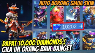 KAGET TIBA2 DAPAT 10.000 DIAMONDS! LANGSUNG BORONG SEMUA SKIN MOBILE LEGENDS