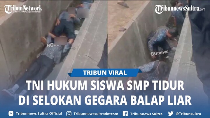 Viral, Belasan Siswa SMP di Bekasi Tidur di Got karena Balap Liar Dihukum TNI, Terungkap Faktanya