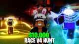 $10,000 Race V4 Man Hunt! - Blox Fruits