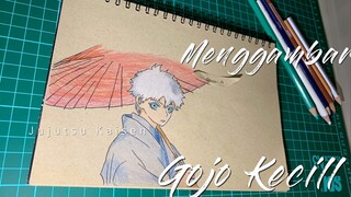 Menggambar bocil kematian gojo satoru