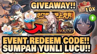 EVENT REDEEM CODE!! Serius Yunli Lucu Banget!! +GIVEAWAY 🤔 | Honkai: Star Rail