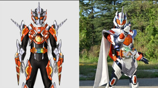 So sánh hình dáng của kỵ sĩ chính và kỵ sĩ thứ hai của Kamen Rider sử dụng cùng một đạo cụ