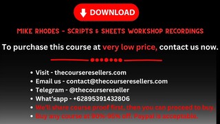 Mike Rhodes – Scripts & Sheets Workshop Recordings