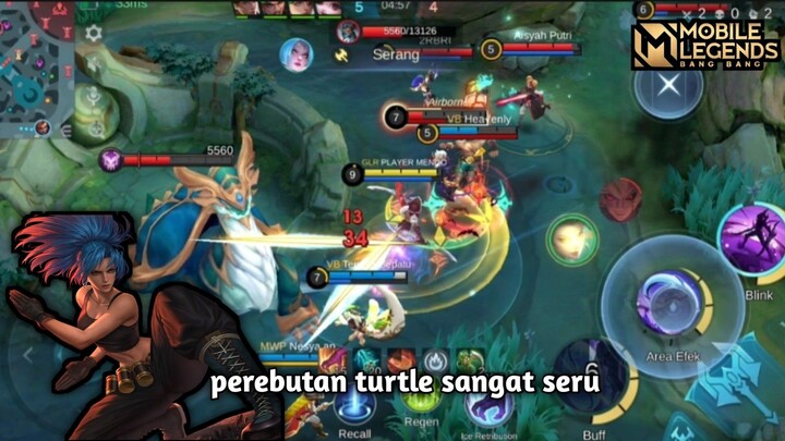 perebutan turtle sampe war besar seperti ini🔥 ~ Mobile Legends