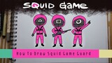 How to Draw squid game | วาดการ์ตูนจากเรื่องsquid game | Pink Guard