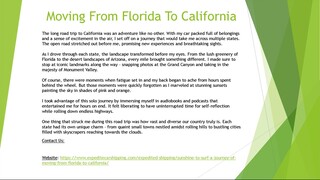 Moving From Florida To California