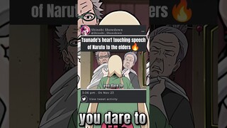 The moment when Tsunade gave a heart touching speech of Naruto to the Elders 🔥😌|| #naruto