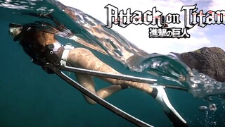 Attack on Titan: Diving: If you encounter a shark, just chop it up