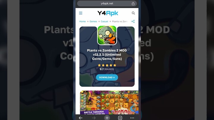 #modapk #แจกเกมโปร Plants vs Zombies 2 MOD APK (Unlimited Coins/Gems/Suns)