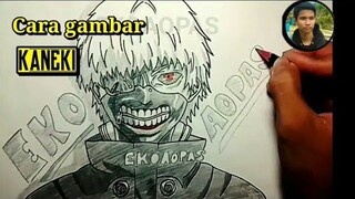 Cara gambar kaneki anime tokyo ghoul sederhana