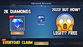 2K DIAMONDS REDEEM EVERYDAY! FREE DIAMONDS! LEGIT! CLAIM HOW?! | MOBILE LEGENDS 2022