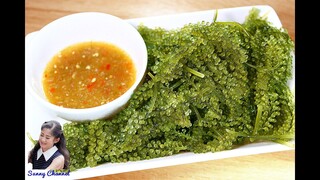 วิธีทำสาหร่ายพวงองุ่นแห้งจากซอง : How to prepare the Dried Sea Grape (Seaweed) l Sunny Thai Food