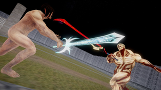 Attack Titan vs Armored Titan Sword Fight