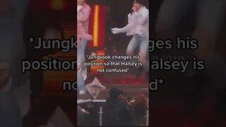 Jungkook helps Halsey during performance 💜😅✨#shorts #bts