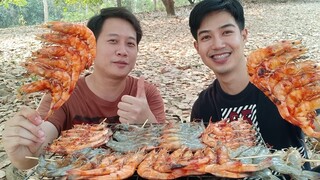 กุ้งเสียบไม้ย่าง ราดซอสพริกเผ็ดเกาหลี ทำง่ายๆแต่ความอร่อยขั้นสุดยอด.