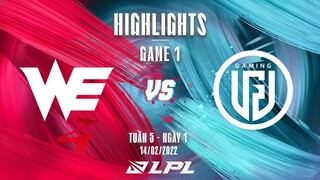 WE vs LGD | Highlights - Game 1 | Tuần 5 Ngày 1 | LPL Mùa Xuân 2022