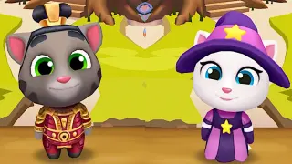 Talking Tom Gold Run - General Tom and Witch Angela on the Run
