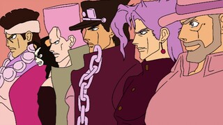 A 2D painting funny remix video of JoJo's Bizarre Adventure