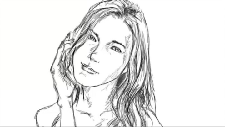 Drawing a beautiful girl