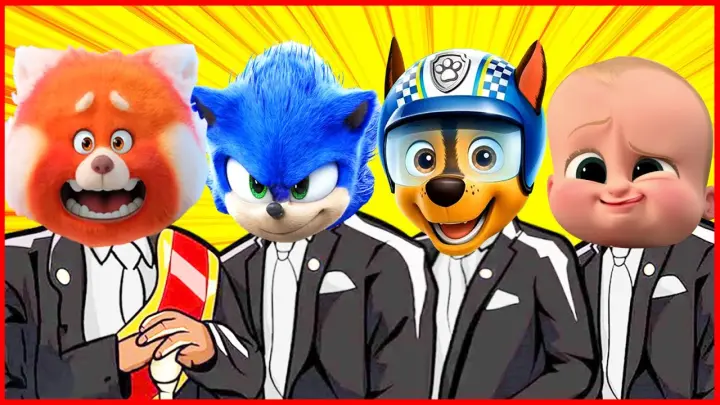 Turning Red & Sonic & Paw Patrol & Boss Baby - Coffin Dance Song (COVER)