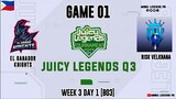 Risk Velkhana vs El Ganador Knights Game 01 | Juicy Legends Q3 2022 | Mobile Legends