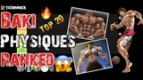 BAKI MOST MUSCULAR PHYSIQUES TIER LIST - RANKING TOP 20 BAKI CHARACTERS | THE MOST JACKED CHARACTER