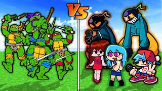 Ninja Turtles vs. Friday Night Funkin` | Minecraft | (Team Battle)
