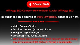 Off Page SEO Course – How to Rank #1 with Off Page SEO