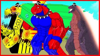 MECHA BLOOP RADIATION GOLD vs SPIDER DINOSAUR BRACHIOSAURUS - T-REX | Coffin Dance Meme Cover