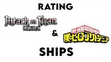 Rating My Hero academia/Attack on titan Ships • ⚠ My Opinion & slight Manga spoilers • Earrape 👀💧