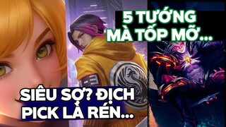 MLBB | 5 TƯỚNG RANK VINH QUANG TỐP MỠ SỢ NHẤT?! ĐỊCH CỨ PICK LÀ THÔI SẮP THUA RỒI...