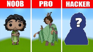 Encanto - Bruno Madrigal Pixel Art in Minecraft - How to Draw? NOOB vs PRO vs HACKER