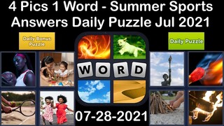 4 Pics 1 Word - Summer Sports - 28 July 2021 - Answer Daily Puzzle + Daily Bonus Puzzle