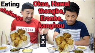 Manipuri Thali EATING CHALLENGE Manipuri || Oksa, Eromba,  chaba hanba thuba tanaba manipuri version