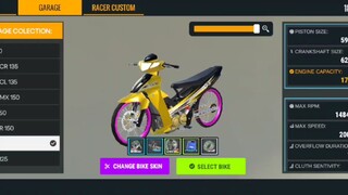 Starting Wheelie 125zr dalam game Drag Race