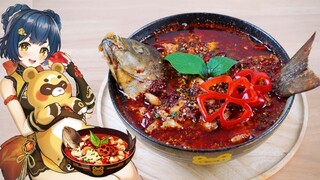 Genshin Impact: It's NOT "KokoFish," BUT Xiangling's specialty / 原神料理 香菱のオリジナル料理「万民堂水煮魚」再現