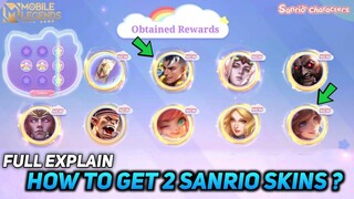 FULL EXPLAINED - HOW TO GET 2 FREE SANRIO SKIN | MLBB x SANRIO SKIN ALL BINGO PATTERNS