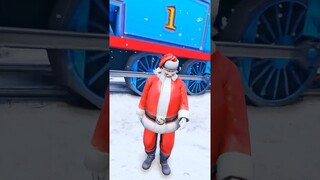 GTA V: SANTA CLAUSE SAVED BY SPIDER-MAN INDIA FROM THOMAS THE TRAIN HINDI #shorts