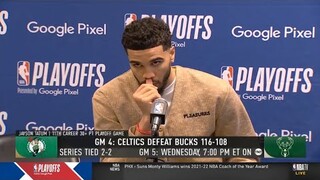 Jayson Tatum postgame Press Conference Game 4: "Al's been great for team. Al's been great for me."