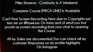 Mike Shreeve Course Continuity In A Weekend Download