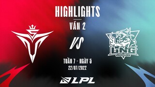 V5 vs LNG | Highlights - Game 2 | Tuần 7 Ngày 5 | LPL Mùa Hè 2022